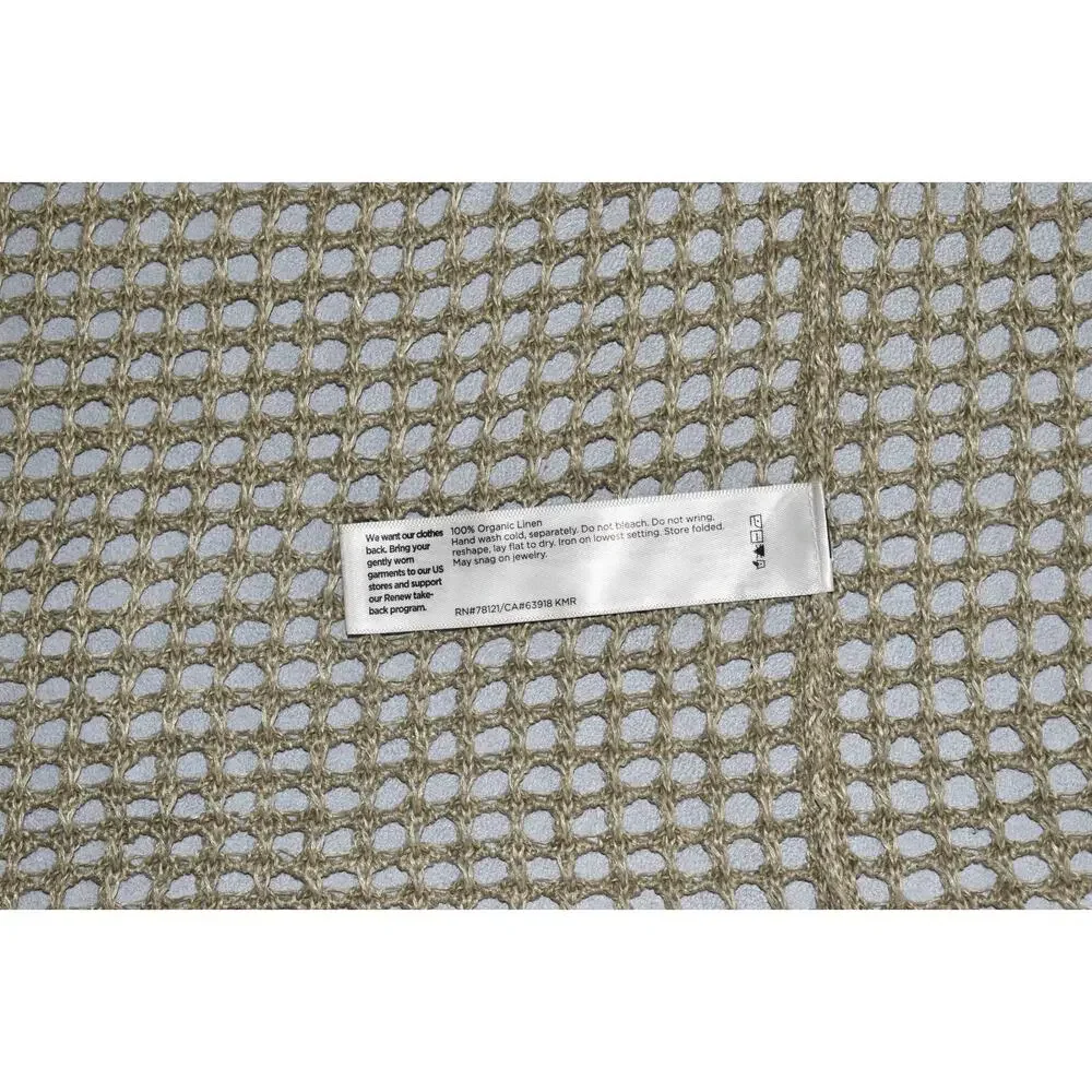 A5 NEW EILEEN FISHER Open Stitch Longline Organic Linen Cardigan Size S/M P/M - Picture 7 of 7